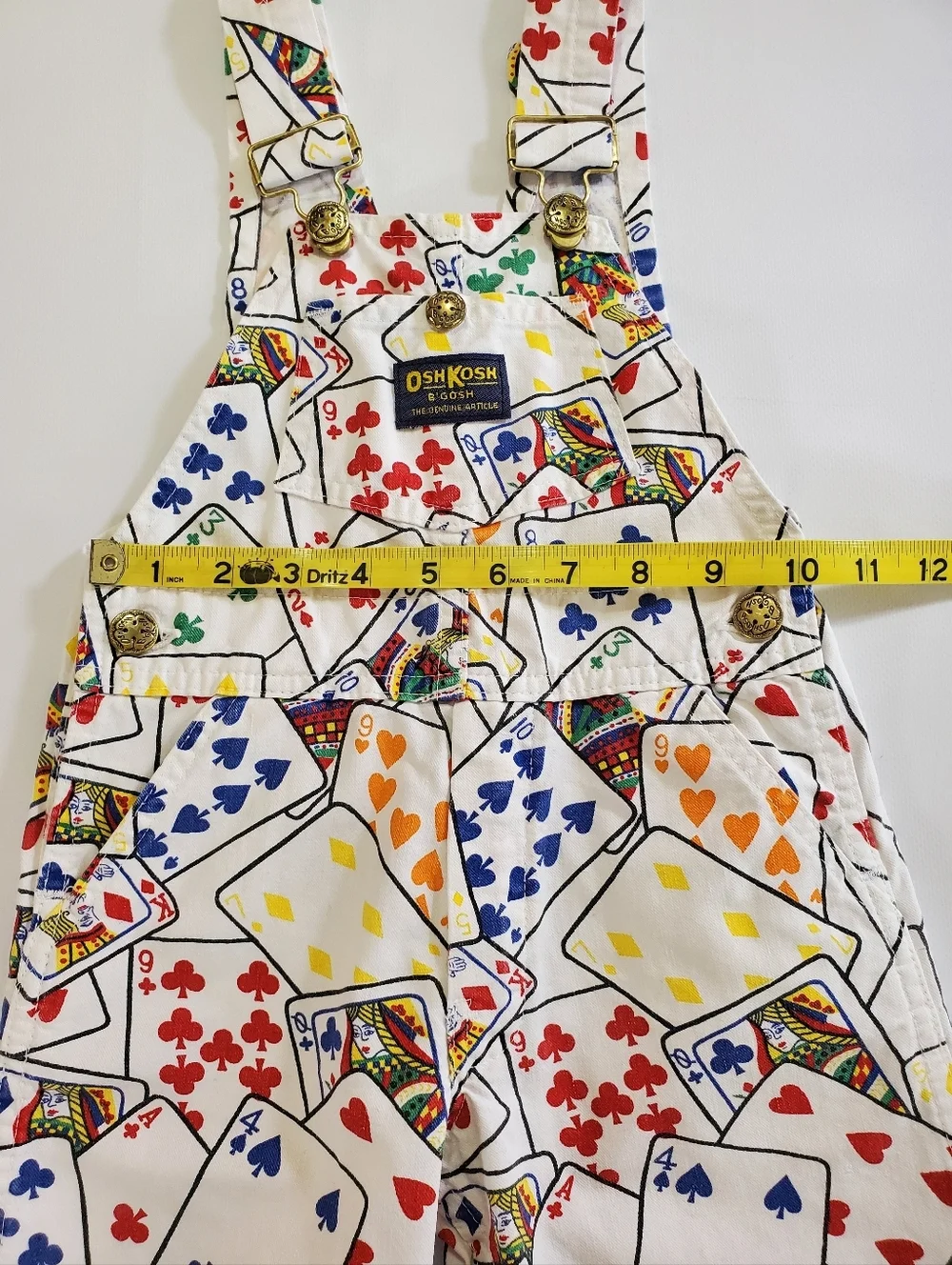 2605 * OshKosh B’Gosh Rare Vintage Vestbak Overalls Playing Card Print Size 3T